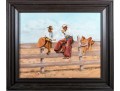 Claudio Janni (Italian-American, 1940-2021) Oil On Canvas, Cowboy Smoke Break
