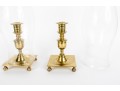 Virginia Metalcrafters Newport Large Brass Hurricane Candlesticks