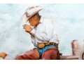 Claudio Janni (Italian-American, 1940-2021) Oil On Canvas, Cowboy Smoke Break
