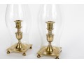 Virginia Metalcrafters Newport Large Brass Hurricane Candlesticks
