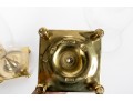 Virginia Metalcrafters Newport Large Brass Hurricane Candlesticks