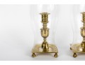 Virginia Metalcrafters Newport Large Brass Hurricane Candlesticks