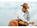 Claudio Janni (Italian-American, 1940-2021) Oil On Canvas, Cowboy Smoke Break