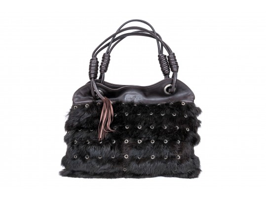 Hogan Leather And Fur Hand Bag