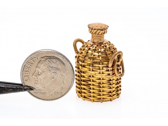 Charming 14K Woven Jug Pendant