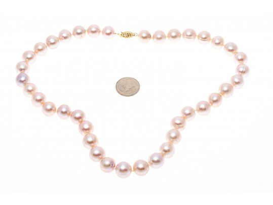 Pale Pink Cultured Freshwater Pearl Necklace