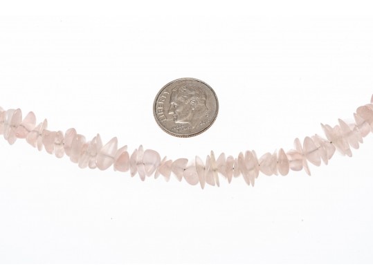 Lot Of Pretty Rose Quartz Themed Jewelery, Including A Heart Motif Bracelet