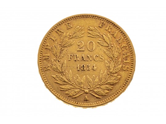 1854 20 Franc Gold French Coin