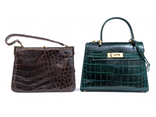Two Alligator Leather Hand Bags