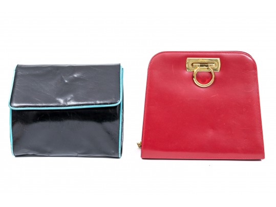 Ferragamo Leather Shoulder Bag And Clutch