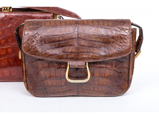 Three Stylish Allagator Leather Shoulder And Hand Bags