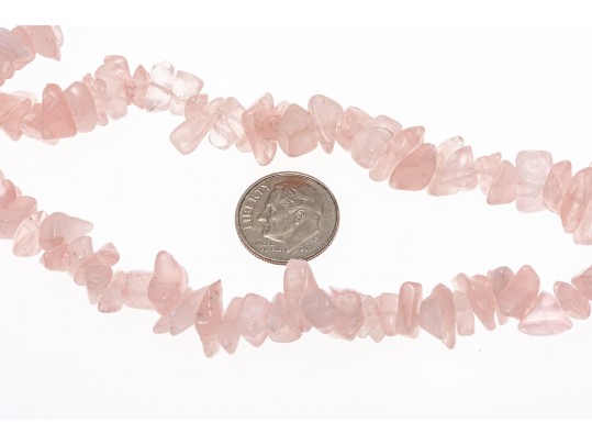 Lot Of Pretty Rose Quartz Themed Jewelery, Including A Heart Motif Bracelet
