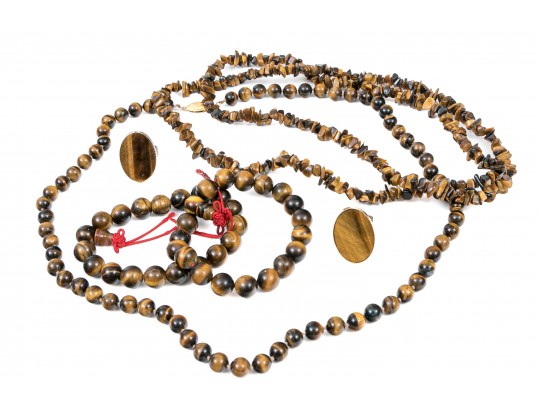 Group Of Tiger's Eye Beaded Jewelry