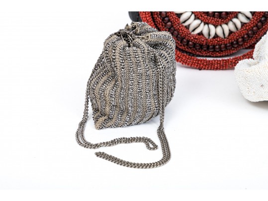 Six Classic Colorful Beaded Hand Bags 