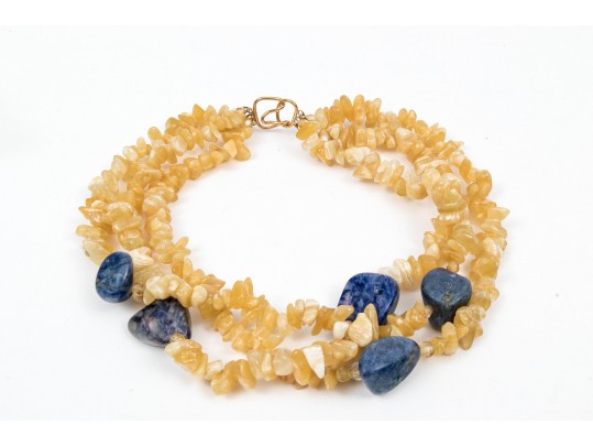 Eight Colorful Strung Tumbled Stone Necklaces