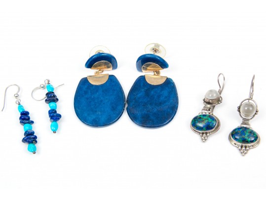 Group Of Lapis And Sodalite Necklaces And Earrings