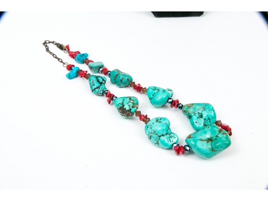 Large Group Of Colorful Turquoise And Cinnabar Jewelry