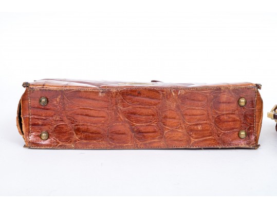 Three Stylish Allagator Leather Shoulder And Hand Bags