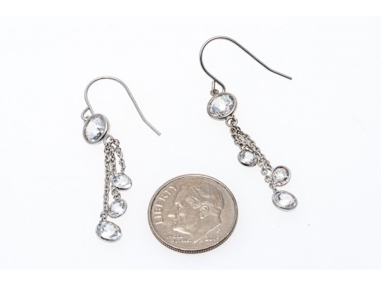 Lot Of Three Sterling Silver And CZ Jewelry Pieces, Including Panda Motif Jewelry