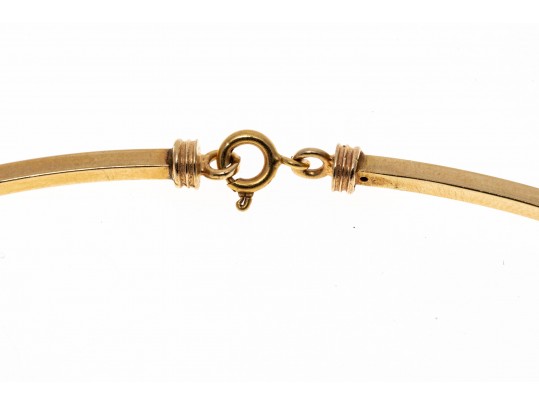 14K Elongated Curved Link Necklace