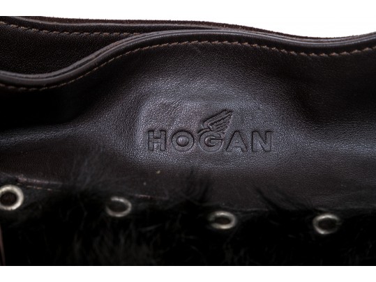 Hogan Leather And Fur Hand Bag