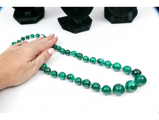 Deep Green Malachite Stone Necklaces And Earrings
