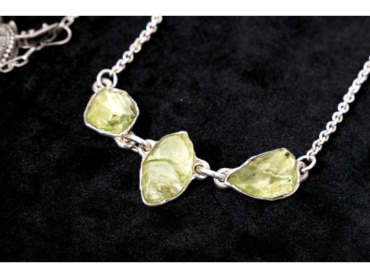 Group Of Five Interesting Sterling Necklaces