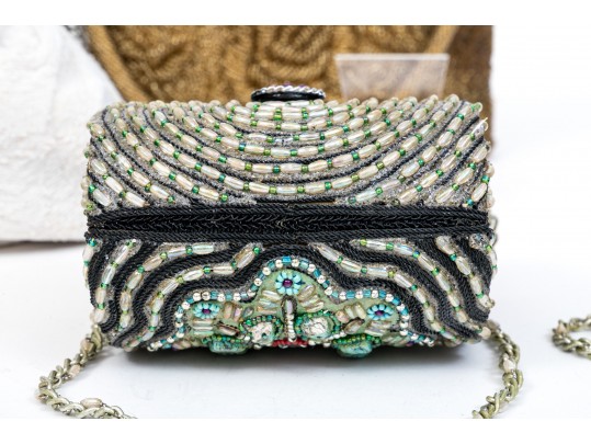 Six Classic Colorful Beaded Hand Bags 