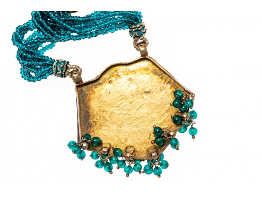 Lot Of Assorted Indian Motif Jewelry Pieces, Including Enamels And Opaque Rubies