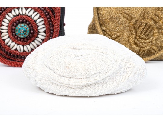 Six Classic Colorful Beaded Hand Bags 