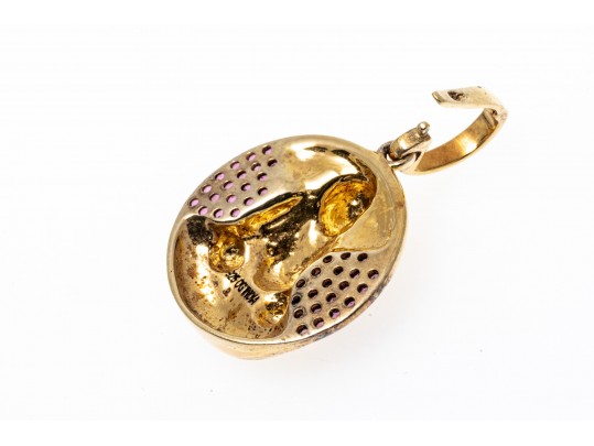 Vermeil Sterling And Pink Tourmaline Deity Pendant