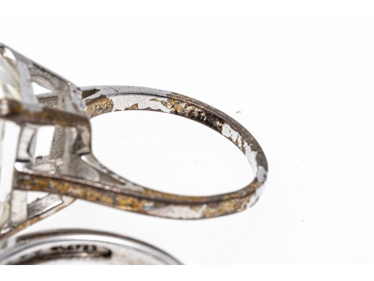 Lot Of Two Sterling Silver Quartz And Blue Topaz And CZ Rings