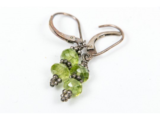 Eleven Pairs Of Colorful Sterling Sivler Earrings