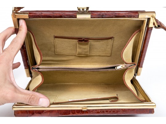 Three Stylish Allagator Leather Shoulder And Hand Bags