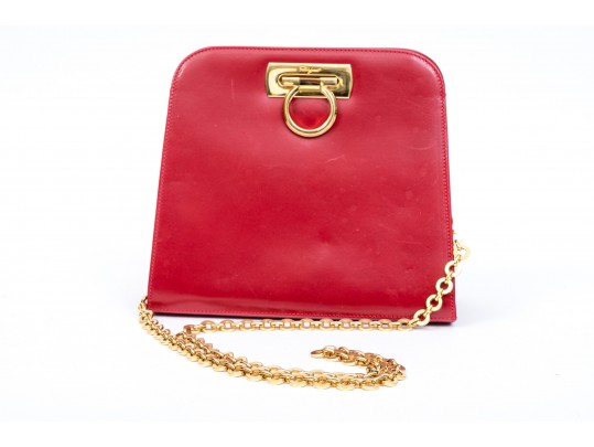 Ferragamo Leather Shoulder Bag And Clutch