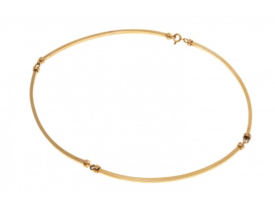 14K Elongated Curved Link Necklace