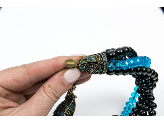 Stunning Multi-Strand Onyx Heidi Daus Necklace