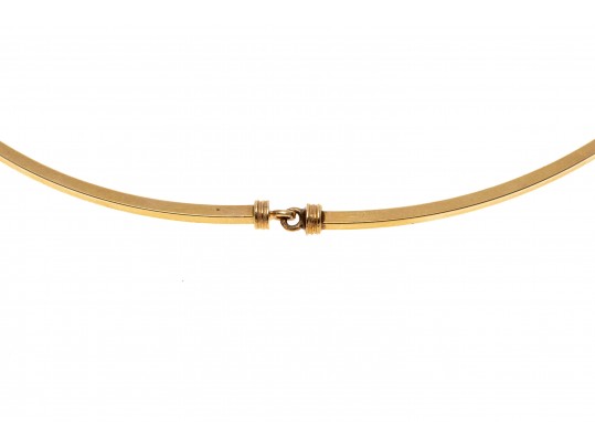 14K Elongated Curved Link Necklace