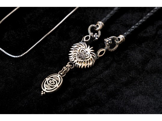 Group Of Five Interesting Sterling Necklaces