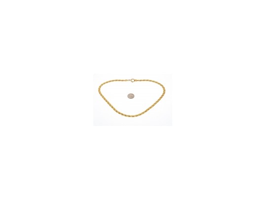 14K Braided Herringbond Chain Necklace
