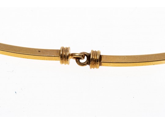 14K Elongated Curved Link Necklace