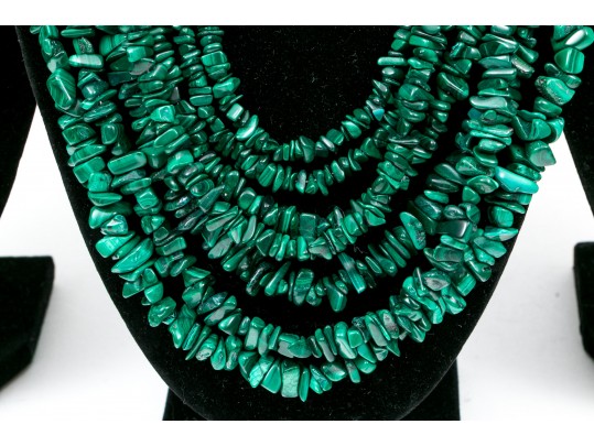 Deep Green Malachite Stone Necklaces And Earrings