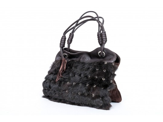 Hogan Leather And Fur Hand Bag