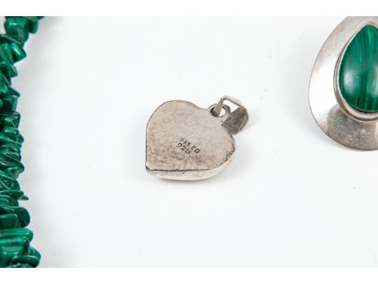 Deep Green Malachite Stone Necklaces And Earrings