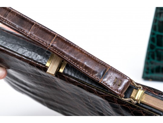 Two Alligator Leather Hand Bags