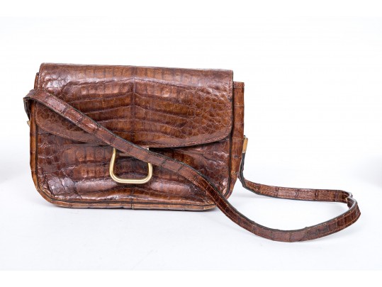 Three Stylish Allagator Leather Shoulder And Hand Bags