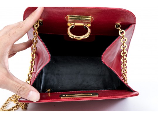 Ferragamo Leather Shoulder Bag And Clutch
