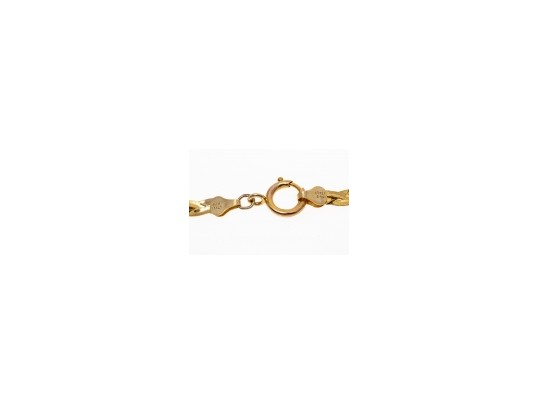14K Braided Herringbond Chain Necklace