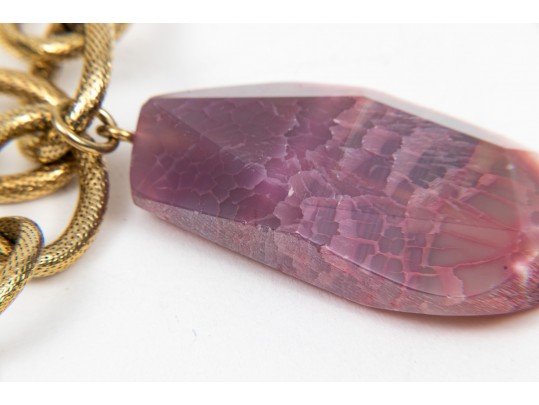 Purple Stone Fashion Bracelet And Necklace