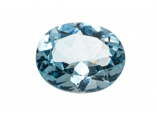 Loose Stone: One Oval Faceted Light Blue Topaz, 